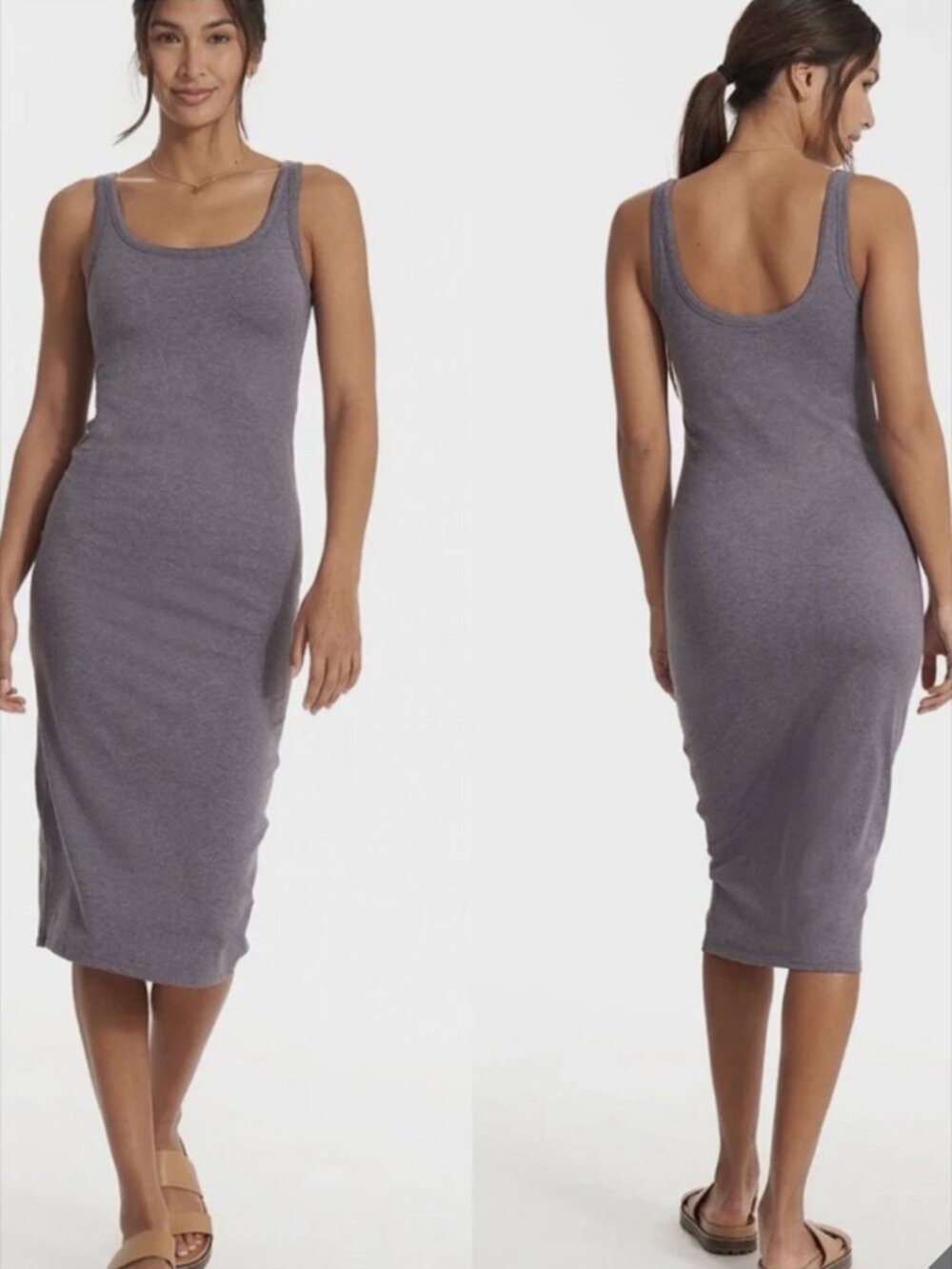 Vuori Halo Essential Dress Medium Sleeveless Stretch Scoop Neck Muted Purple